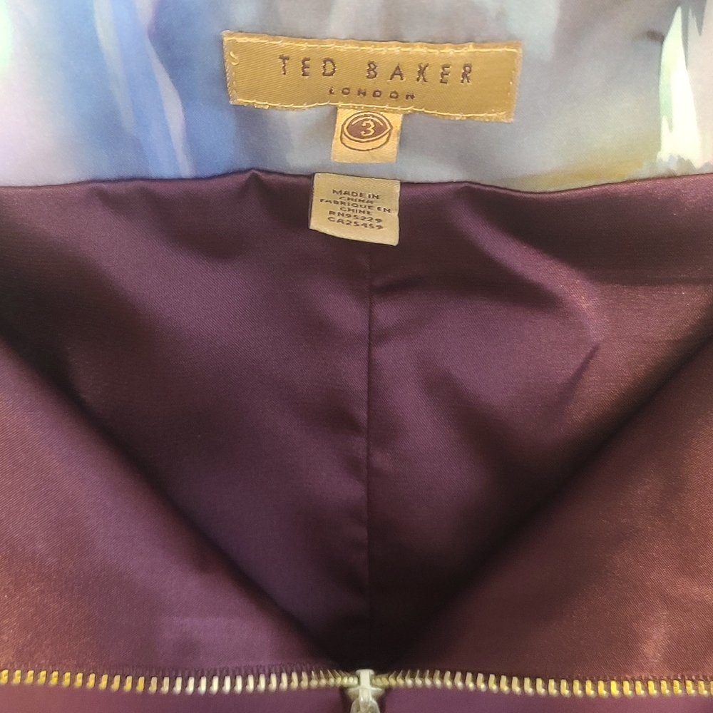 Ted Baker Burgundy Pencil Skirt - Picture 3 of 6